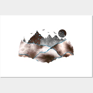 The Copper Mountains at Moonlight Posters and Art